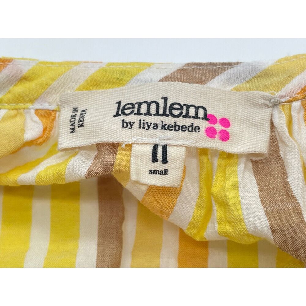 Lemlem Yellow and White Striped Mini Dress - Picture 11 of 11